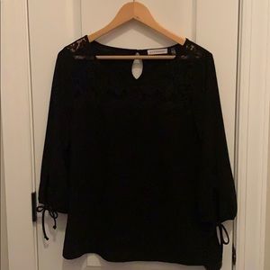 Black top with lace trim